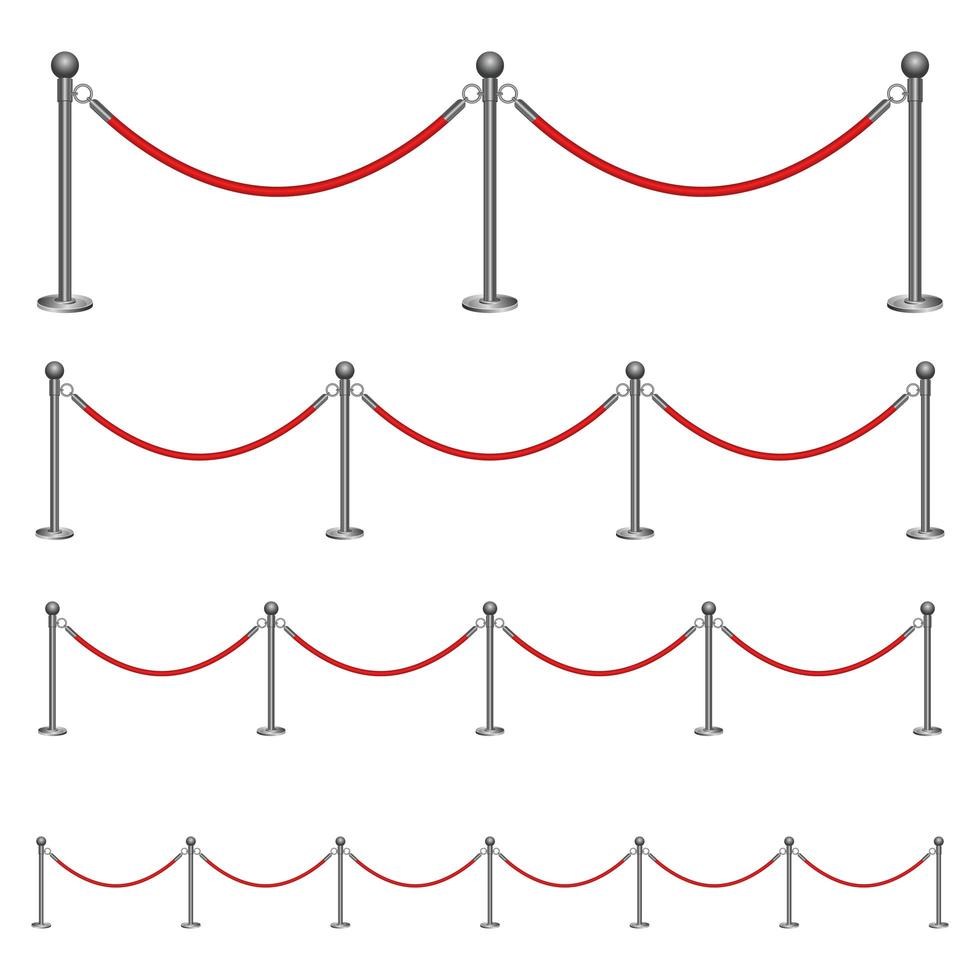 Illustration de conception de vecteur de corde de barrière isolé sur fond blanc
