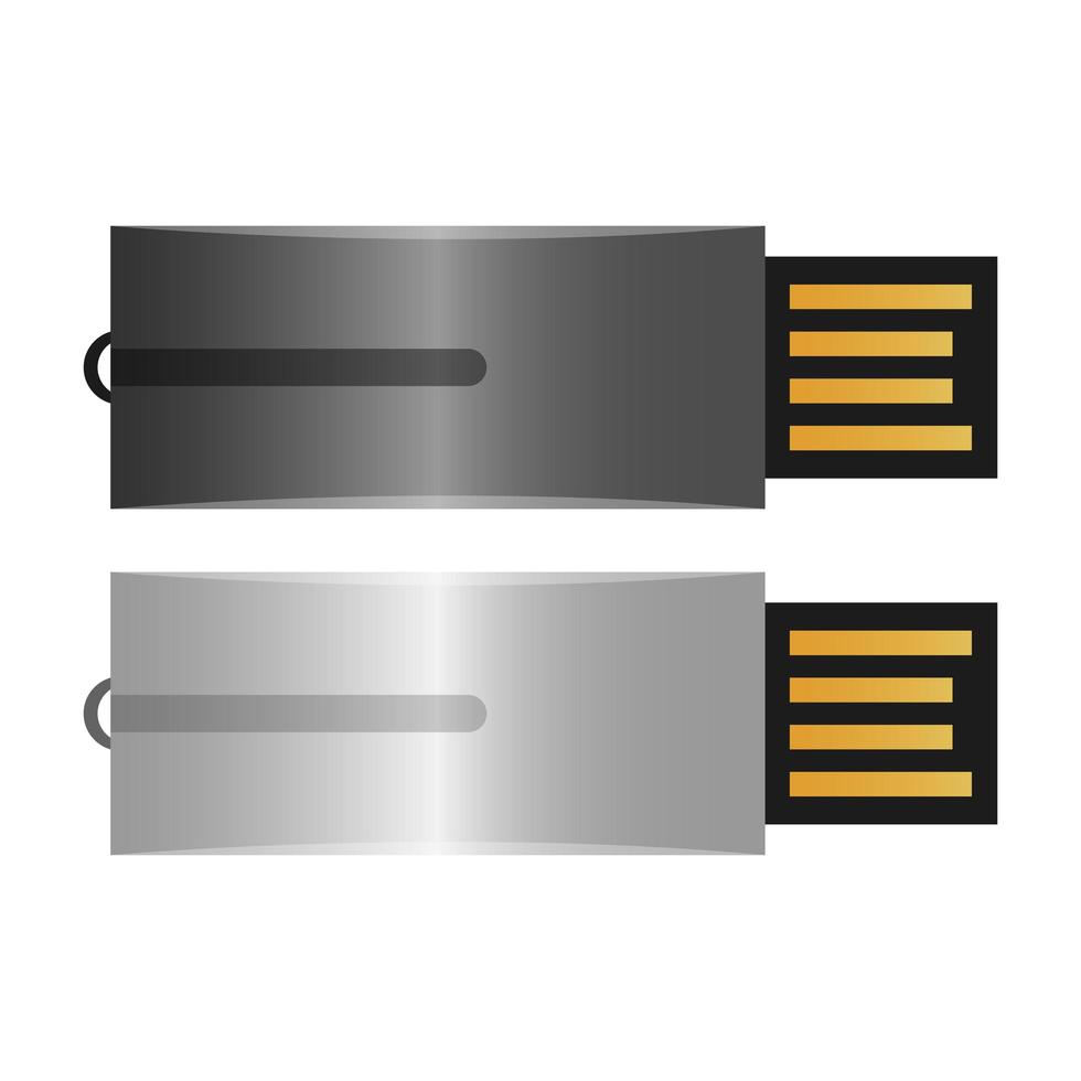 illustration de conception de vecteur de clé USB isolé sur fond blanc