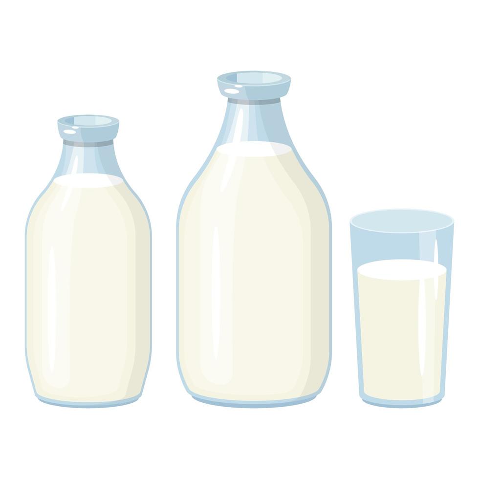 illustration de conception de vecteur de bouteille de lait isolé sur fond blanc