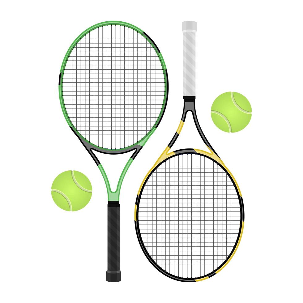 Illustration de conception de vecteur de raquette de tennis isolé sur fond blanc