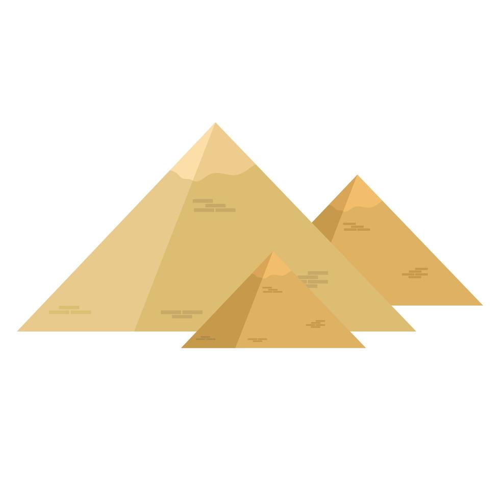 illustration de conception de vecteur de pyramide égyptienne isolé sur fond blanc