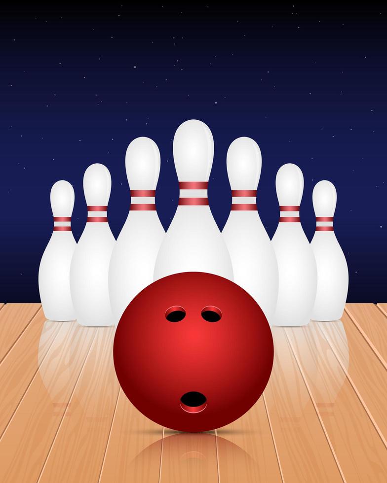 illustration de conception de vecteur de club de bowling