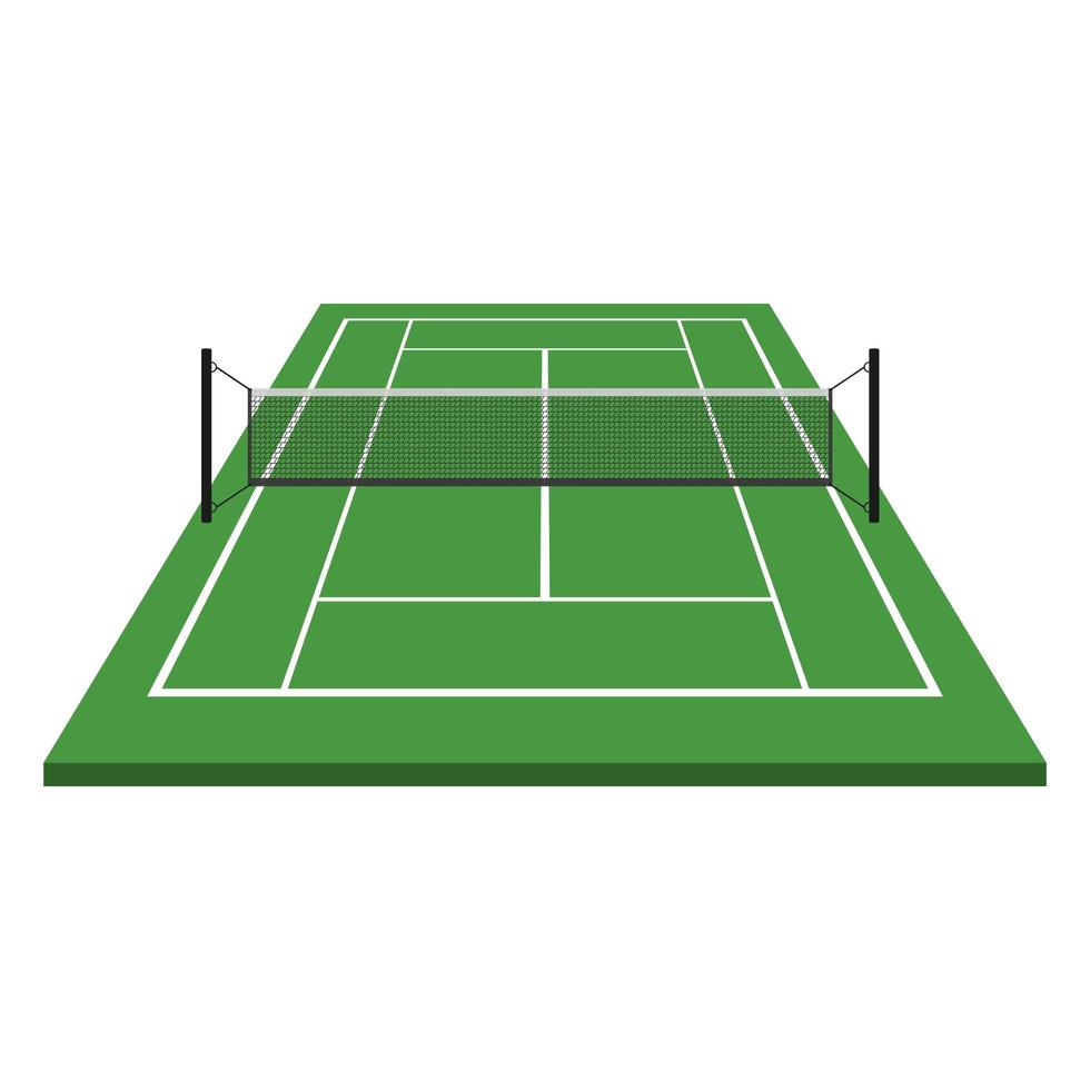 illustration de conception de vecteur de terrain de tennis isolé sur fond blanc