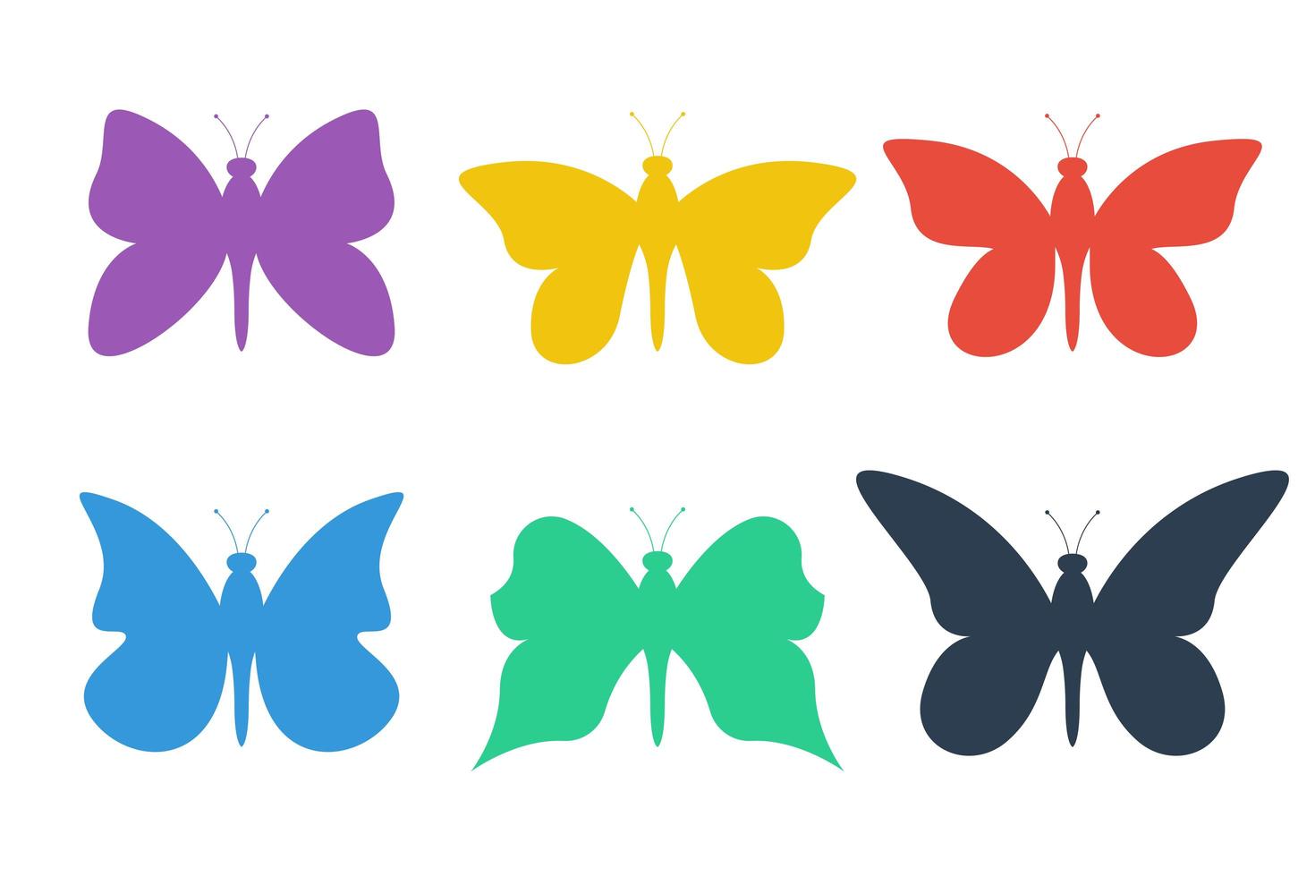 papillon set vector illustration de conception isolé sur fond blanc
