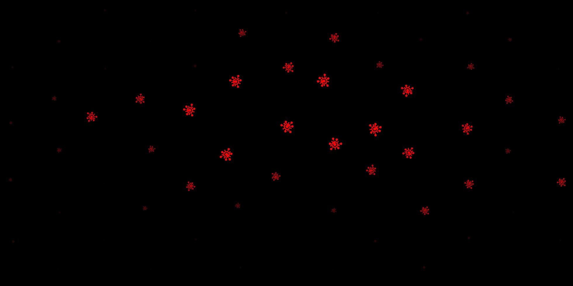 modèle vectoriel rouge foncé avec des éléments de coronavirus