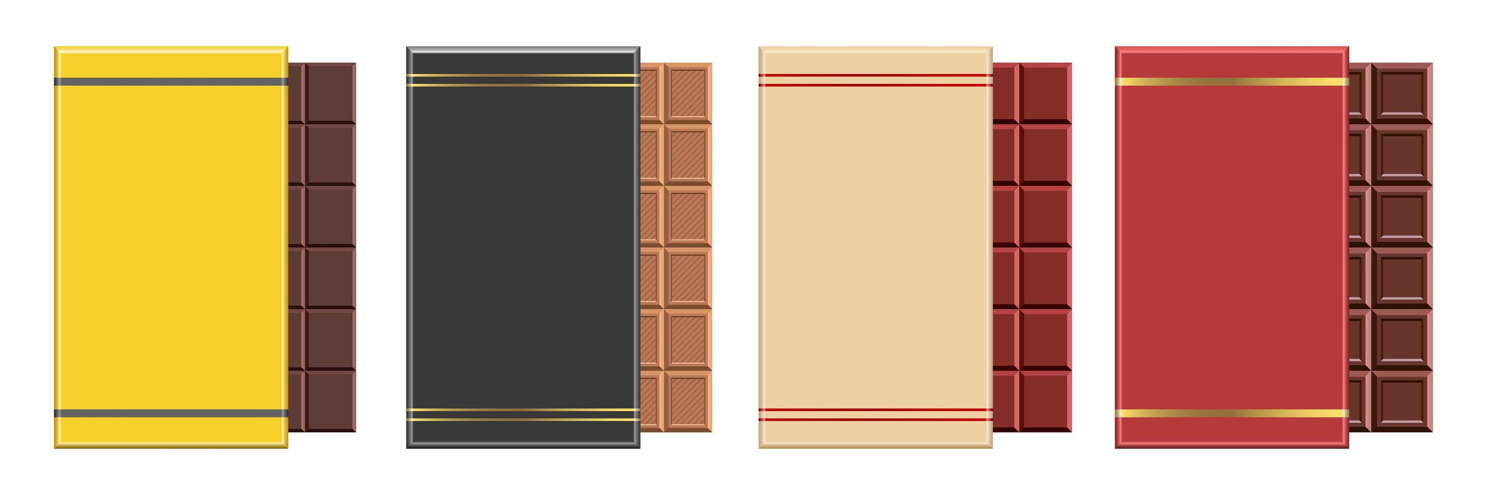 illustration de conception de vecteur de barre de chocolat isolé sur fond blanc