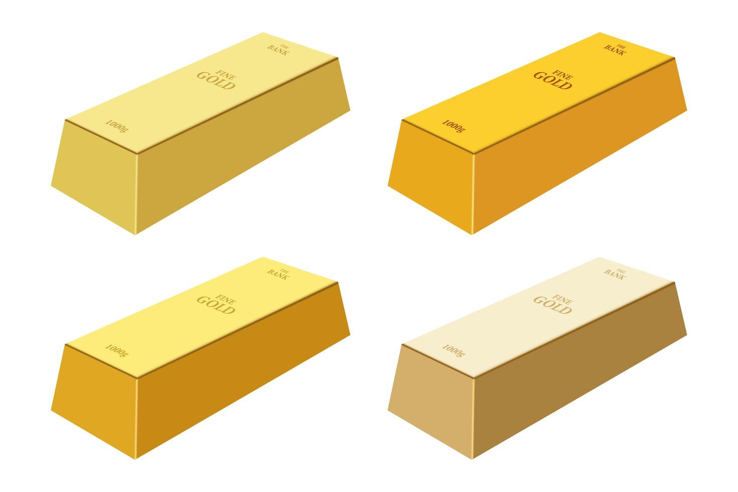 illustration de conception de vecteur de lingot d'or isolé sur fond blanc