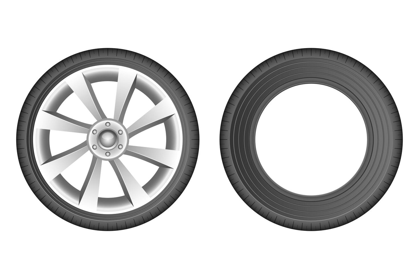 illustration de conception de vecteur de pneu de voiture isolé sur fond blanc