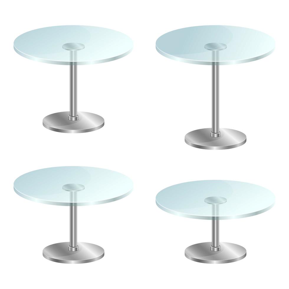 illustration de conception de vecteur de table en verre transparent isolé sur fond blanc