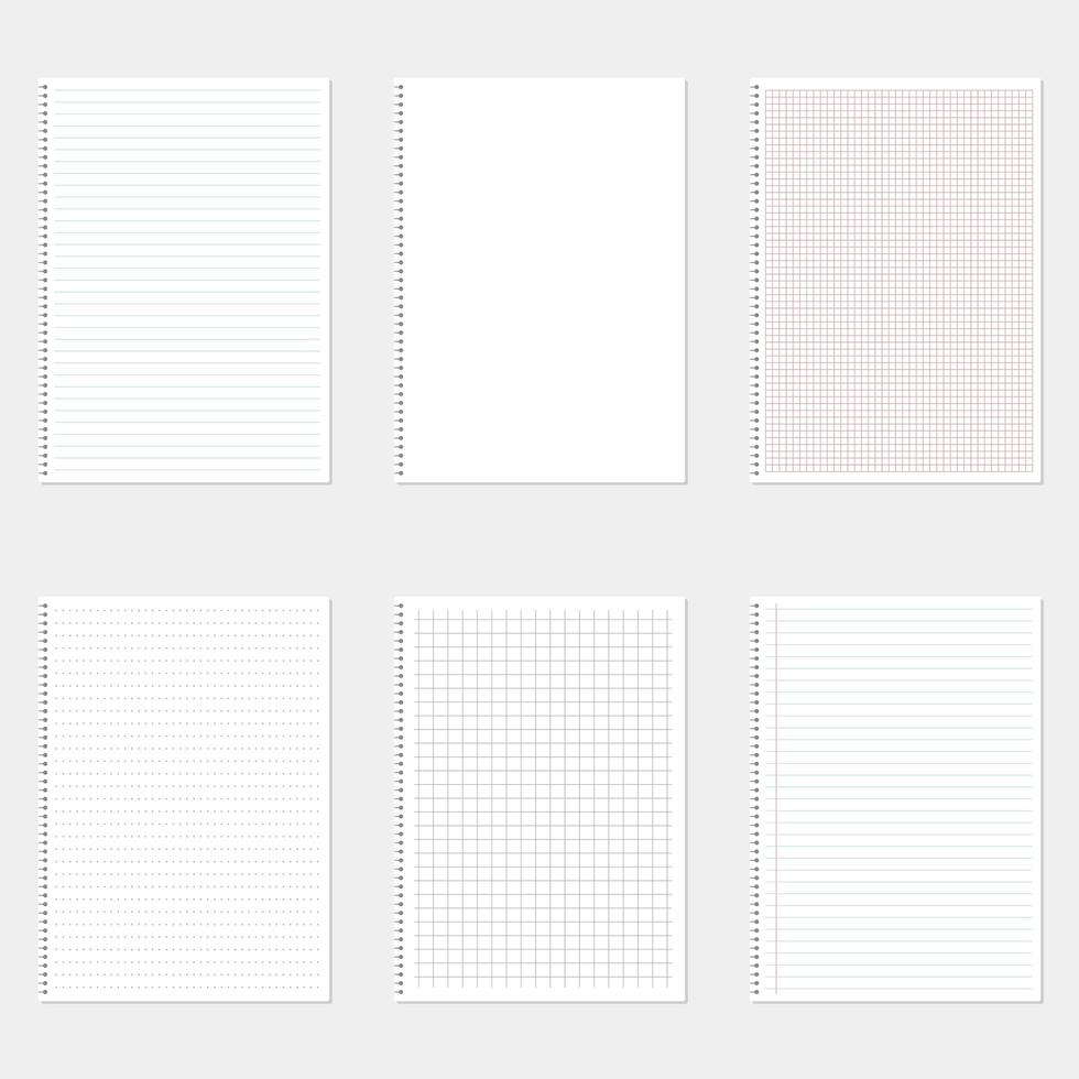 feuille de papier set vector illustration de conception isolé sur fond