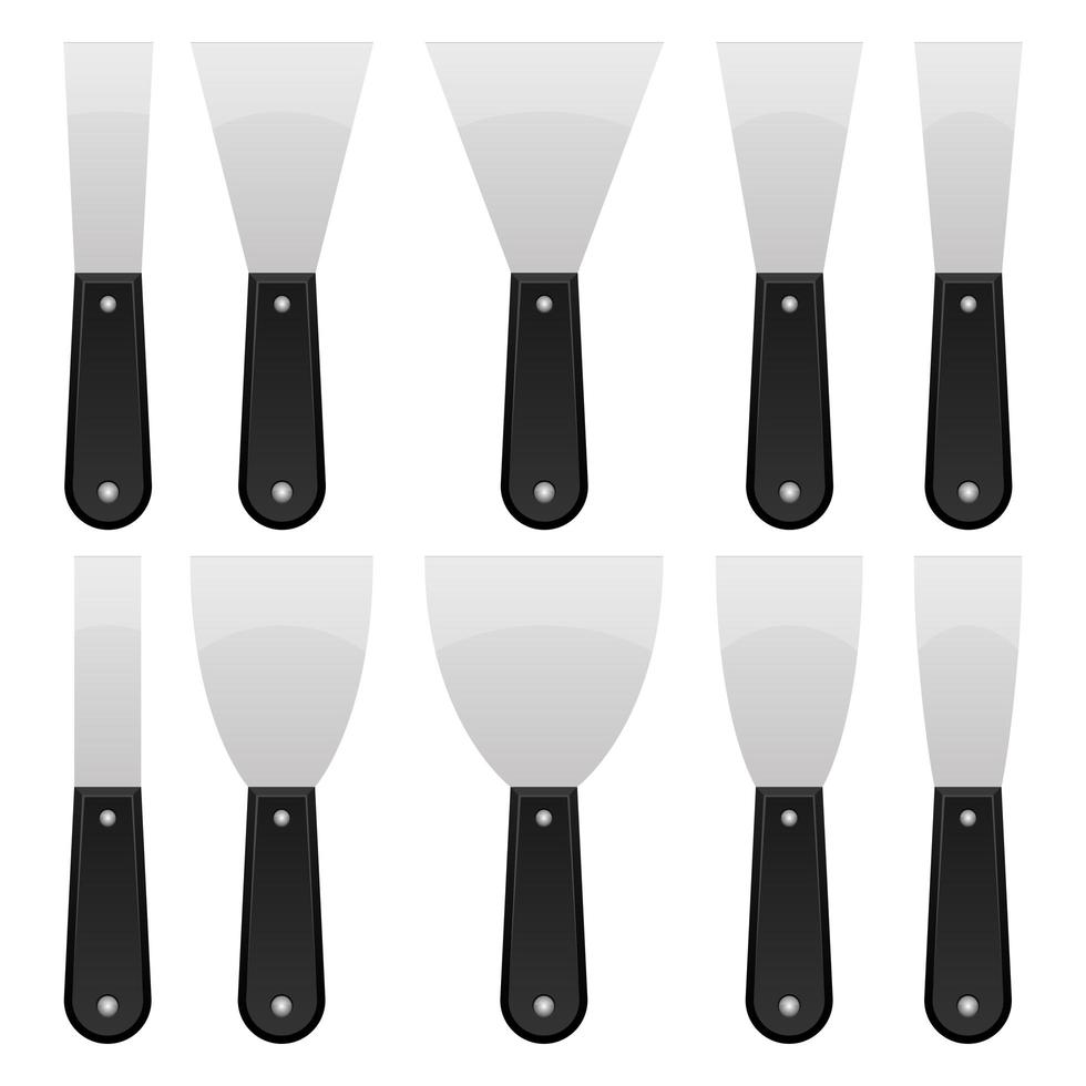 Illustration de conception de vecteur de spatule couteau mastic isolé sur fond blanc