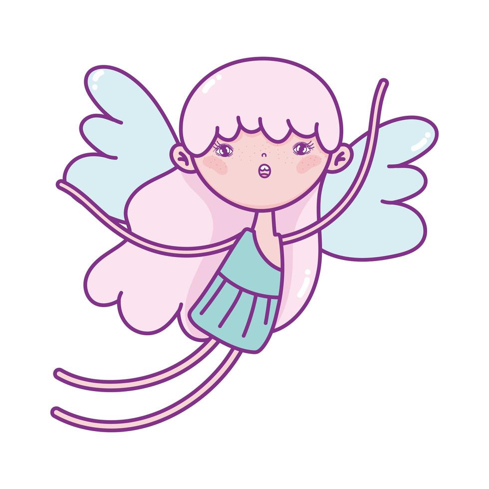 bonne saint valentin, cupidon avec personnage de dessin animé ailes vecteur