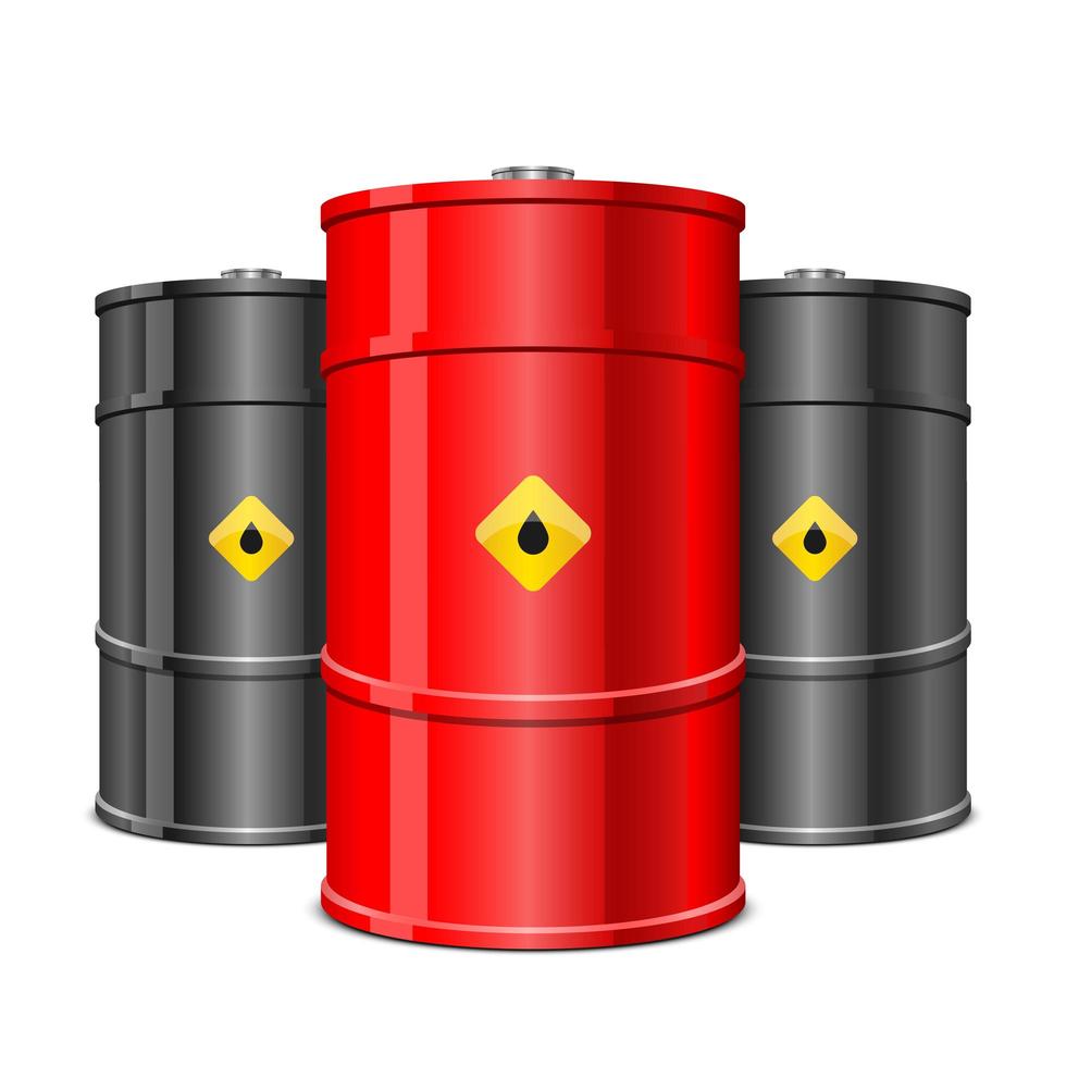 Illustration de conception de vecteur de baril de pétrole isolé sur fond blanc