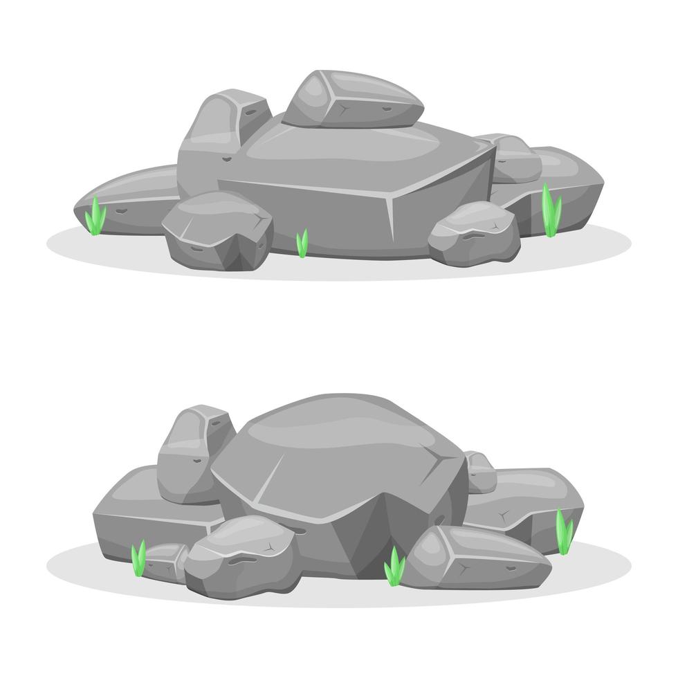 illustration de conception de vecteur de pierres boulder isolé sur fond blanc. actifs de jeu