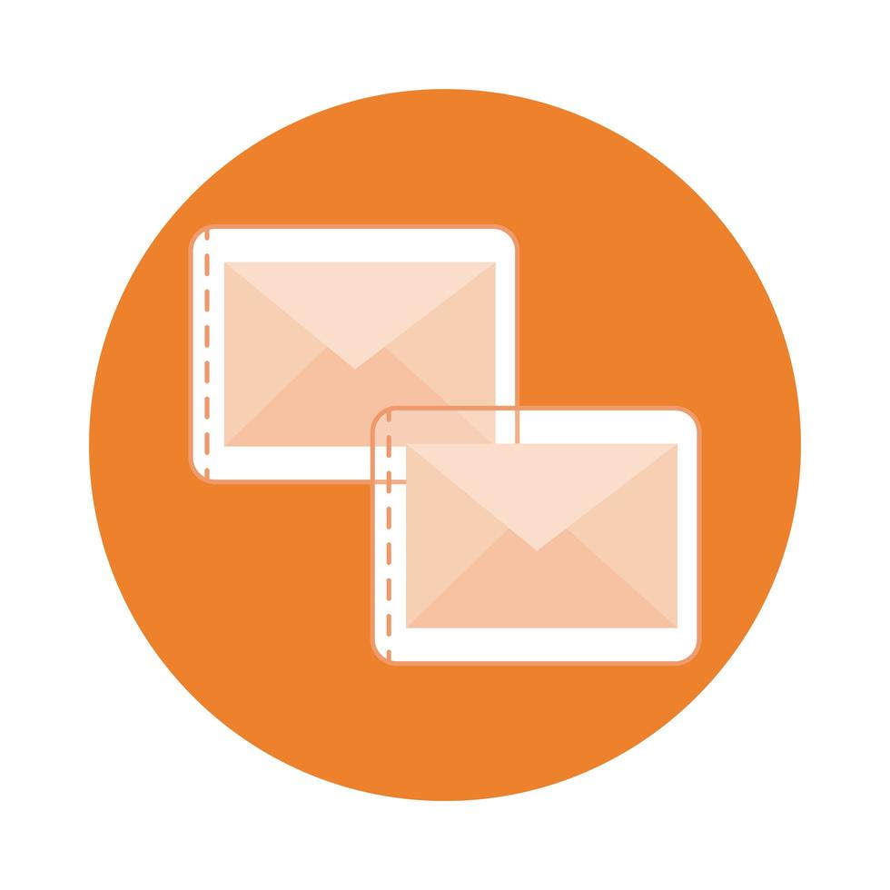 enveloppe mail envoyer icône de style de bloc vecteur