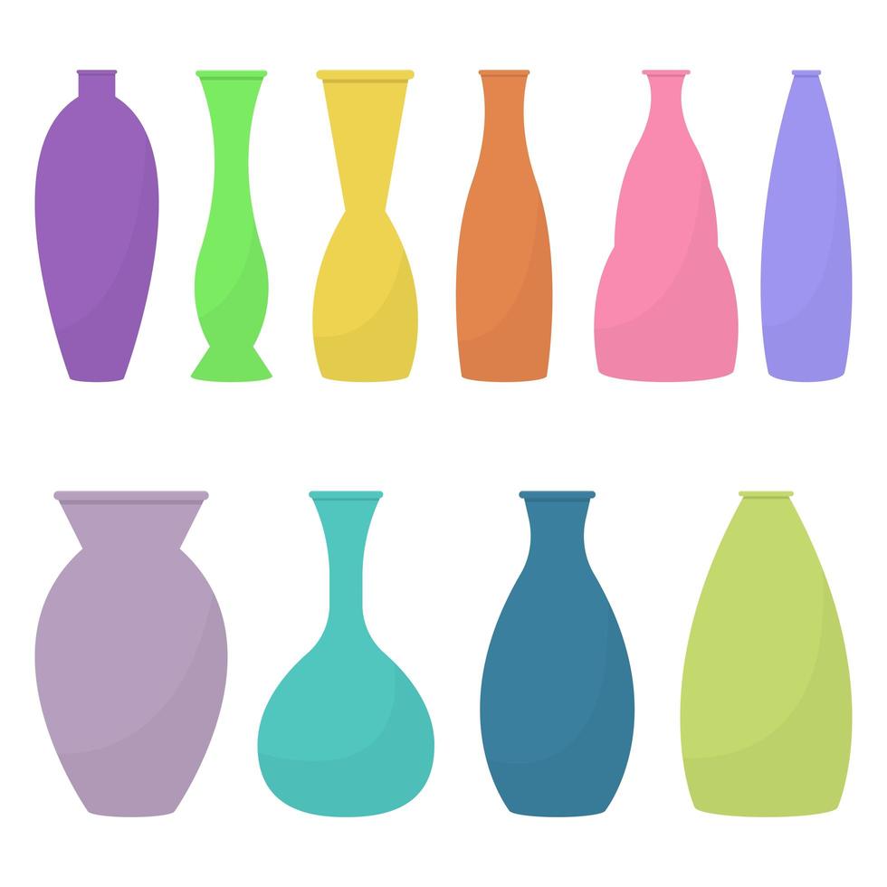 vase set vector illustration de conception isolé sur fond blanc