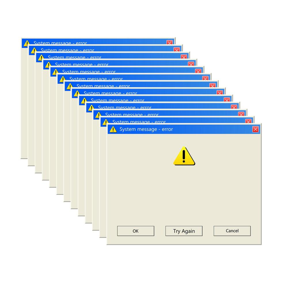 illustration de conception de vecteur de message Windows isolé sur fond blanc