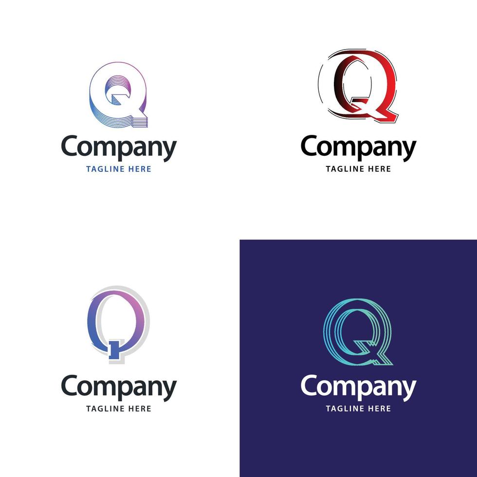 lettre q grand logo pack design création de logos modernes créatifs pour votre entreprise vecteur