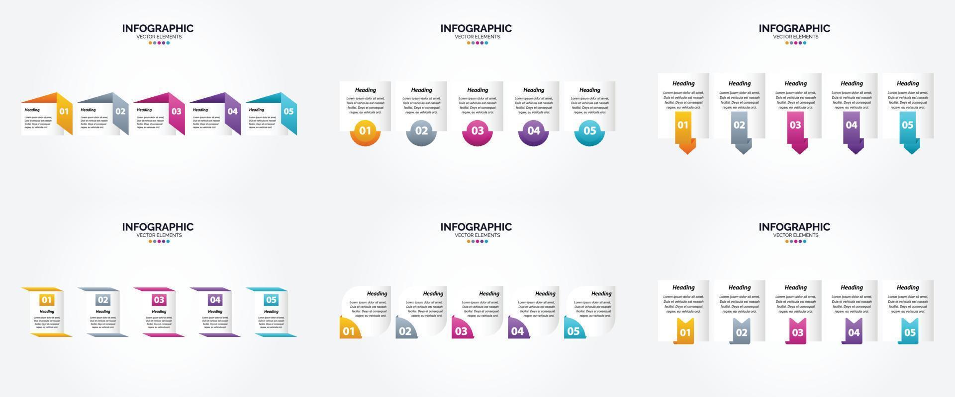 ensemble de conception plate d'infographie d'illustration vectorielle pour la brochure publicitaire et le magazine vecteur