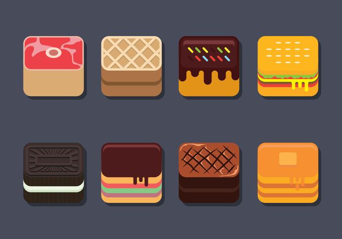 Alimentaire app icon set vecteur