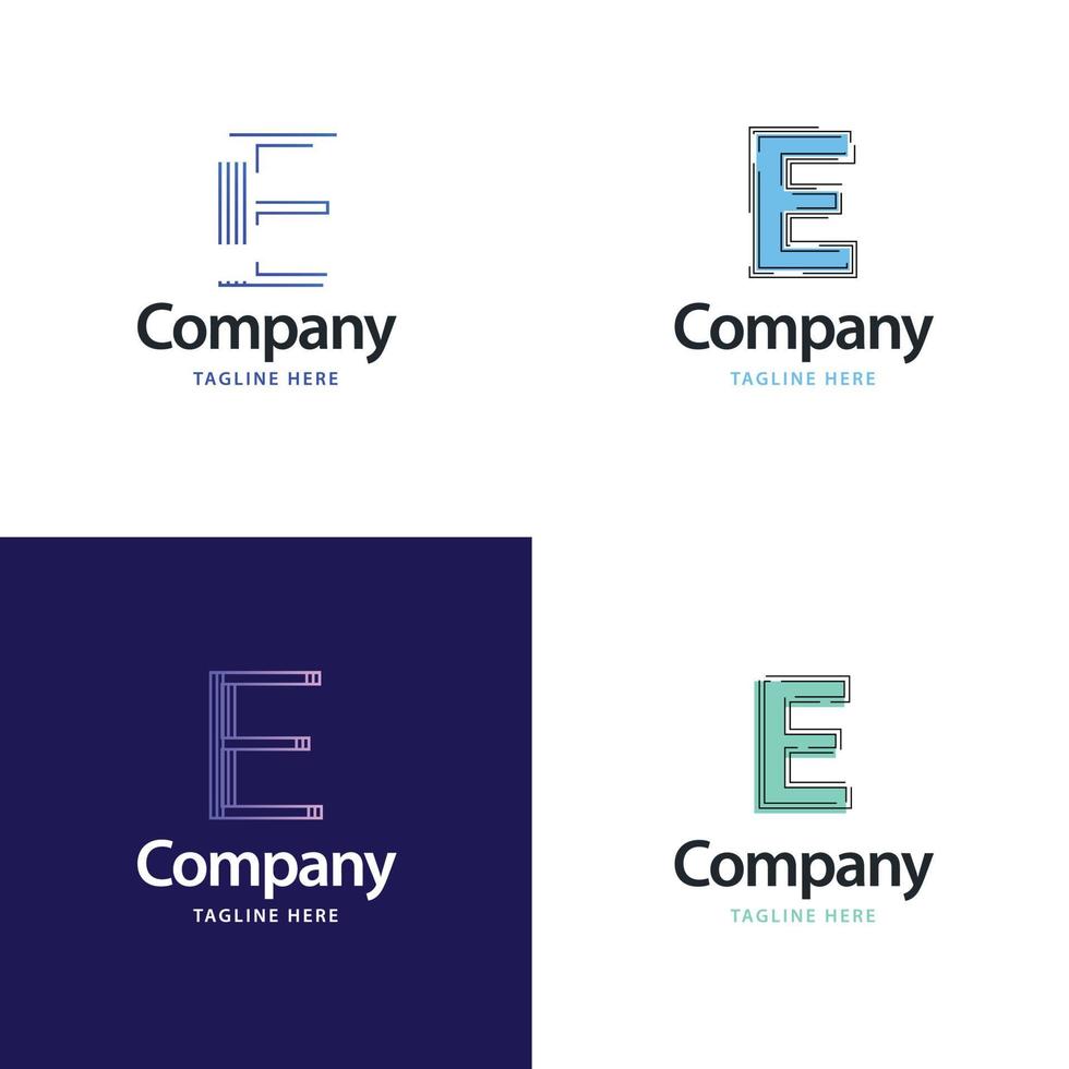 lettre e grand logo pack design création de logos modernes créatifs pour votre entreprise vecteur