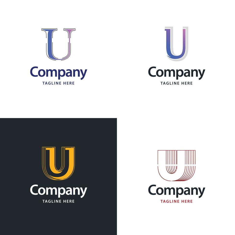 lettre u grand logo pack design création de logos modernes créatifs pour votre entreprise vecteur