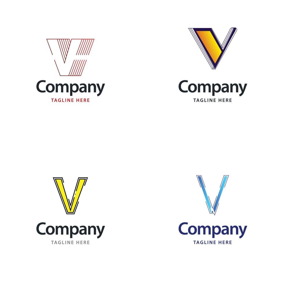 lettre v grand logo pack design création de logos modernes créatifs pour votre entreprise vecteur