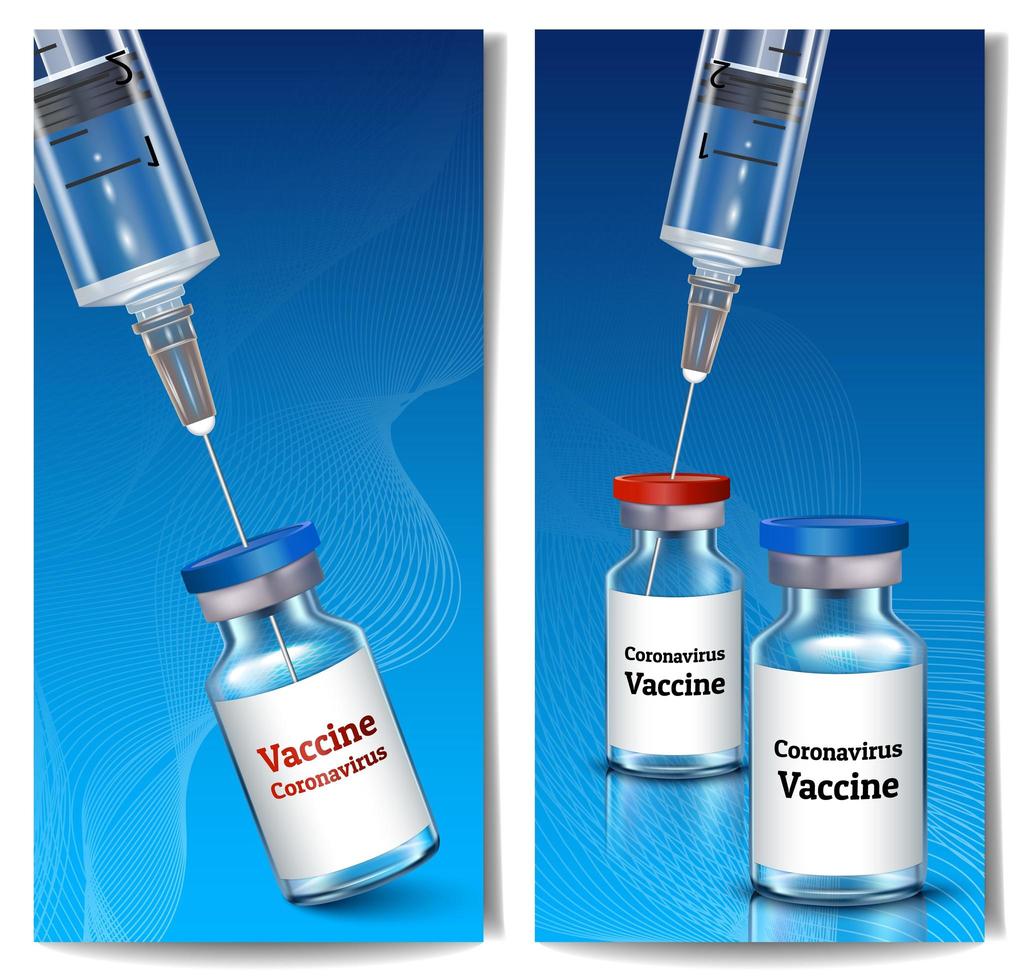 bannière de vaccination verticale vecteur