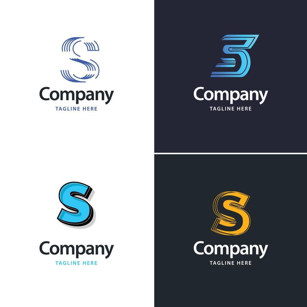 lettre s grand logo pack design création de logos modernes créatifs pour votre entreprise vecteur