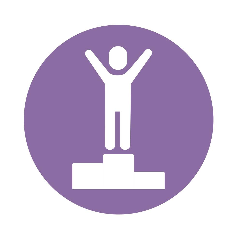 silhouette avatar avec style bloc podium vecteur