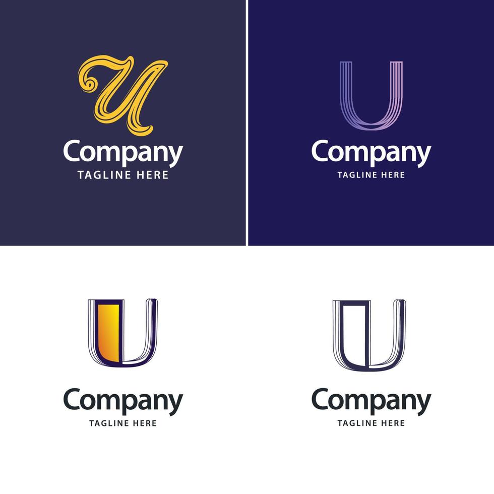 lettre u grand logo pack design création de logos modernes créatifs pour votre entreprise vecteur