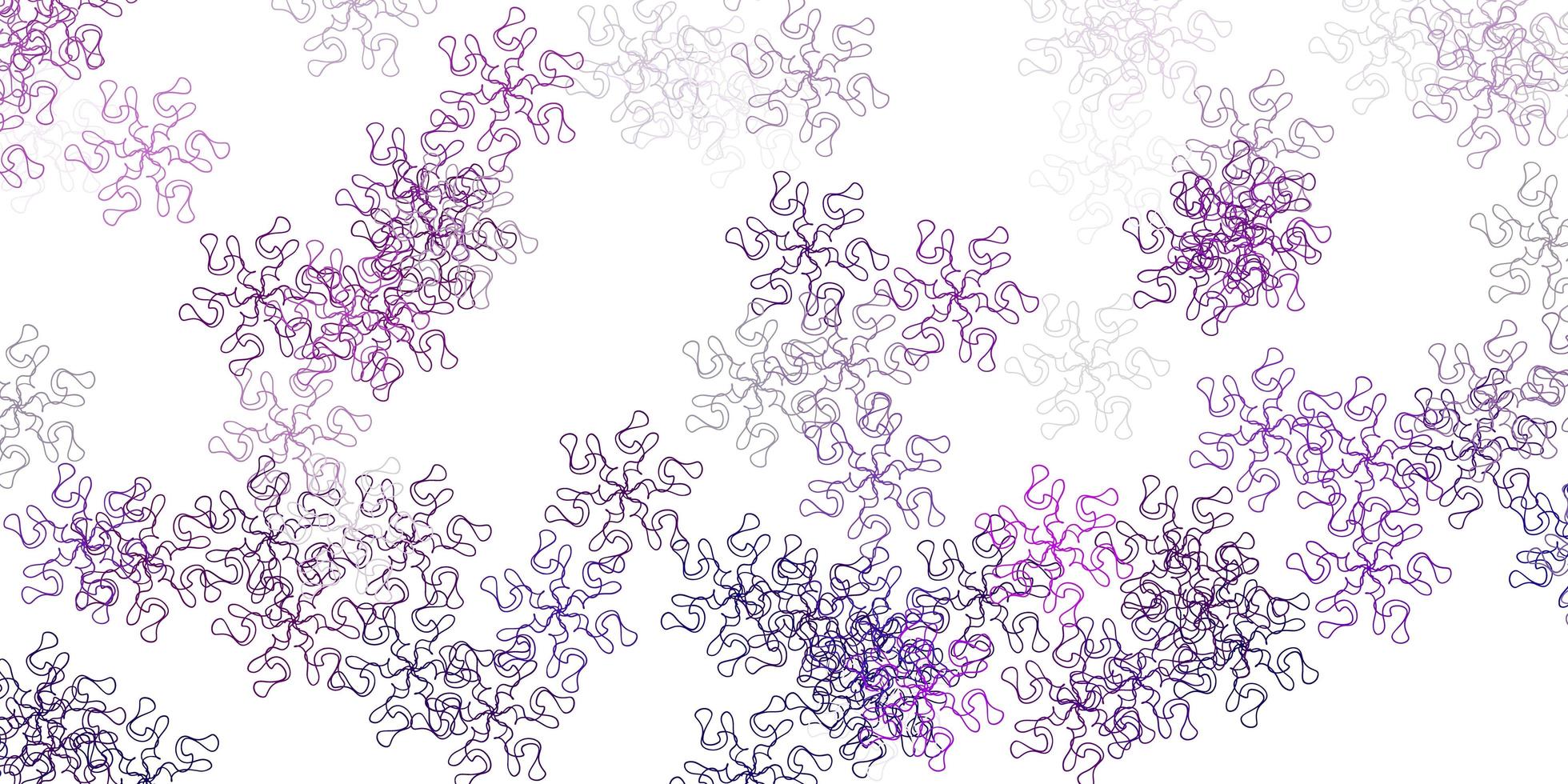 texture de doodle vecteur violet clair avec des fleurs.