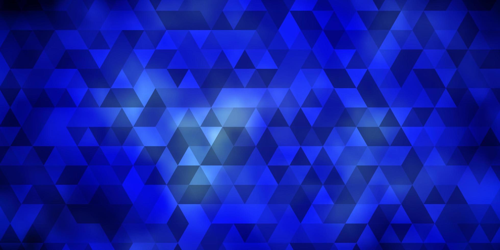 toile de fond de vecteur bleu foncé avec des lignes, des triangles.