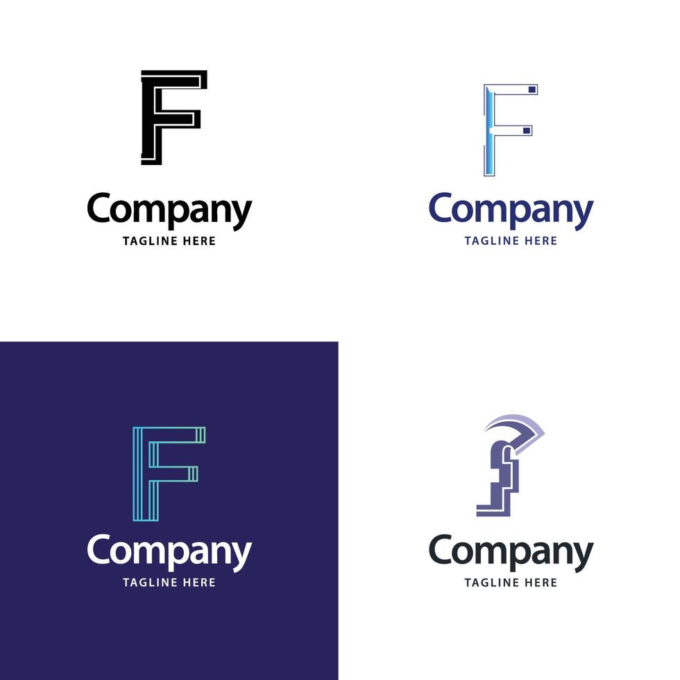 lettre f grand logo pack design création de logos modernes créatifs pour votre entreprise vecteur