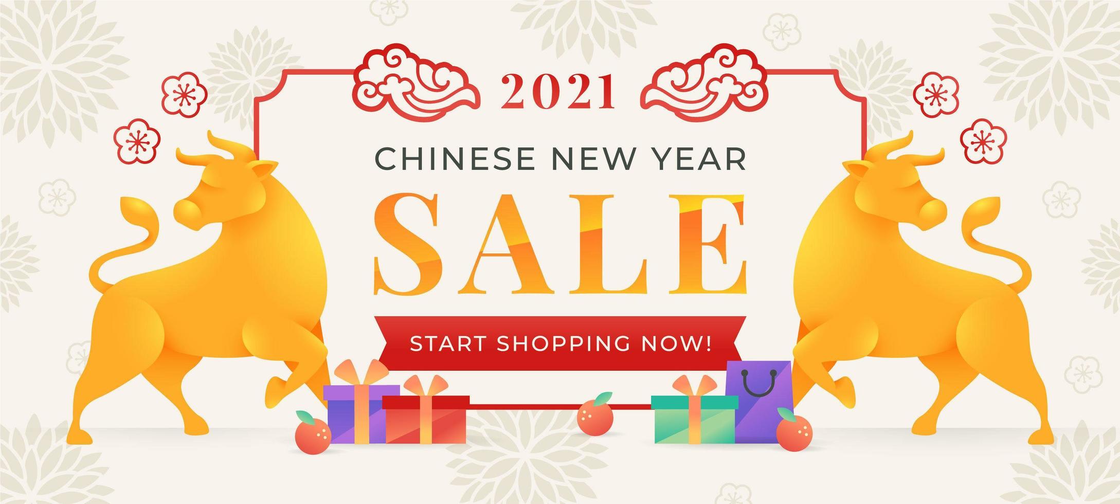 Célébration de la vente du nouvel an chinois 2021 vecteur