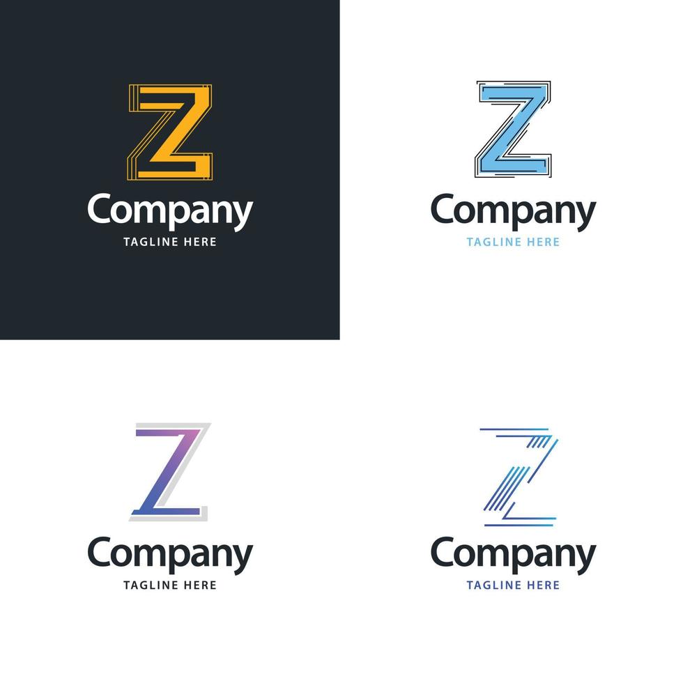 lettre z grand logo pack design création de logos modernes créatifs pour votre entreprise vecteur