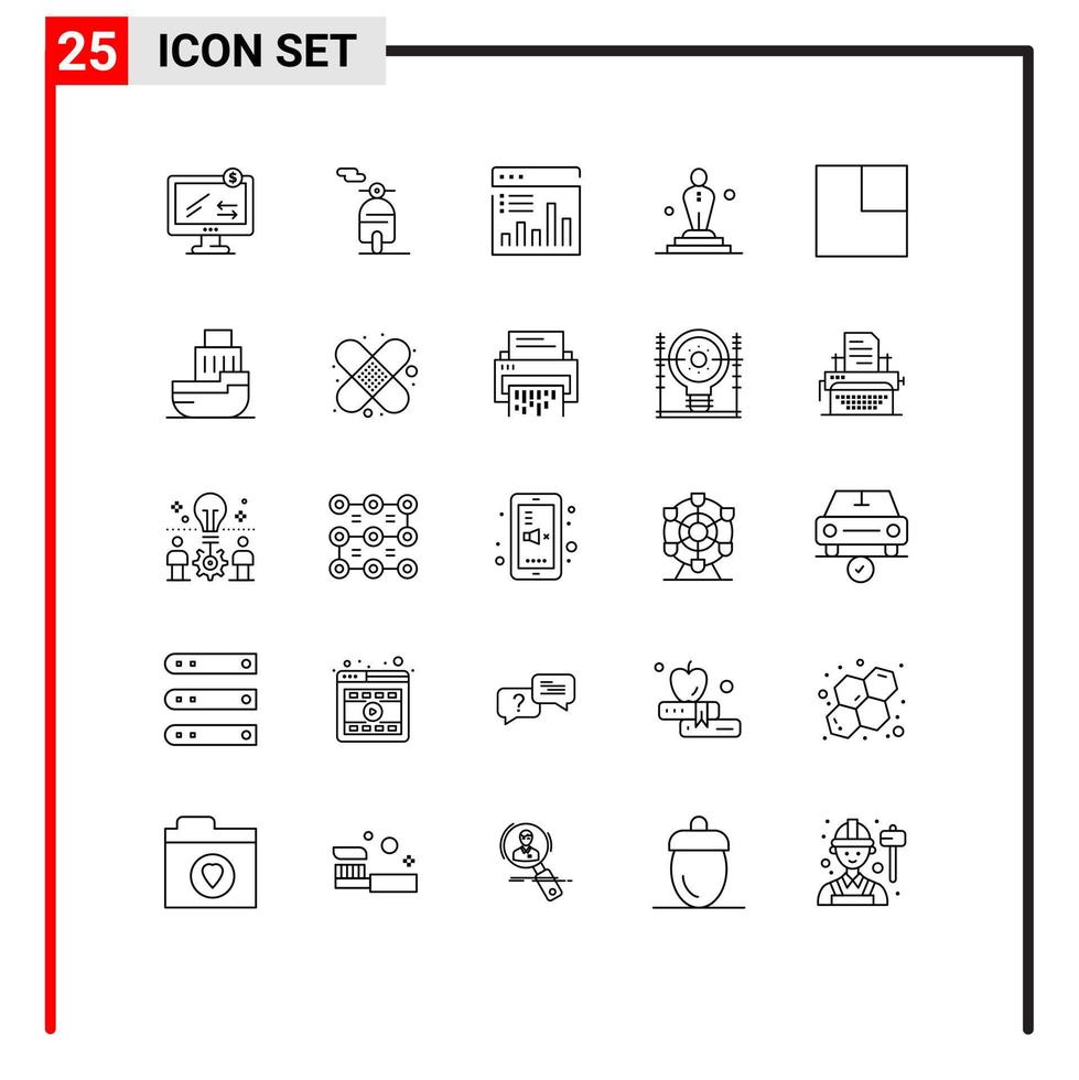 25 icônes créatives signes et symboles modernes de mise en page oscar analytics film cinéma éléments de conception vectoriels modifiables vecteur