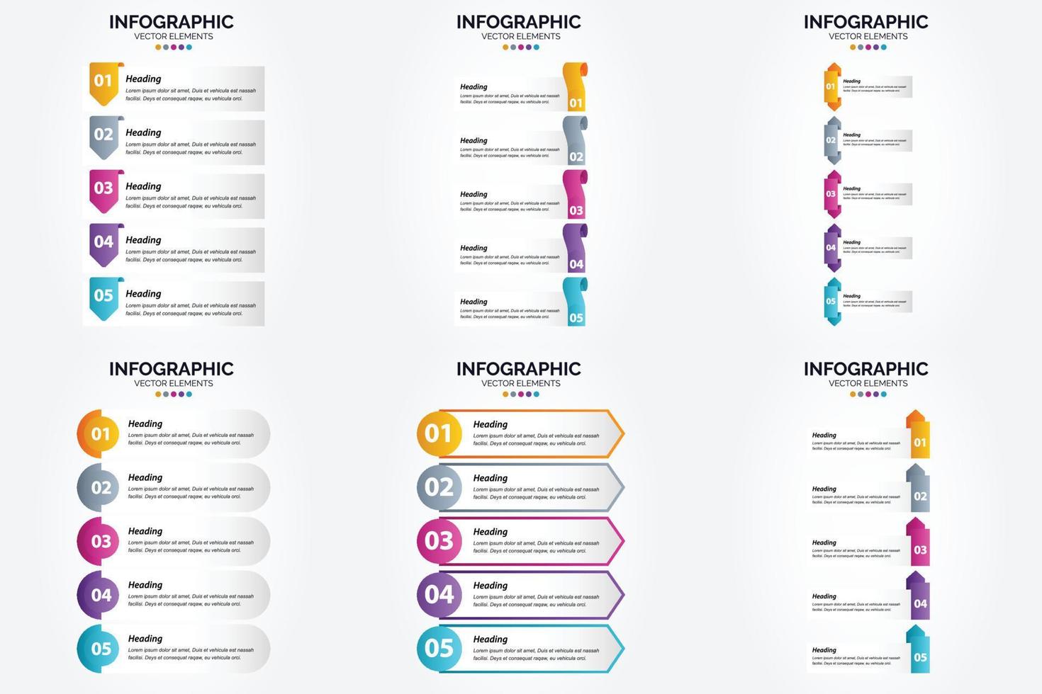 ensemble de conception plate d'infographie d'illustration vectorielle pour la brochure publicitaire et le magazine vecteur