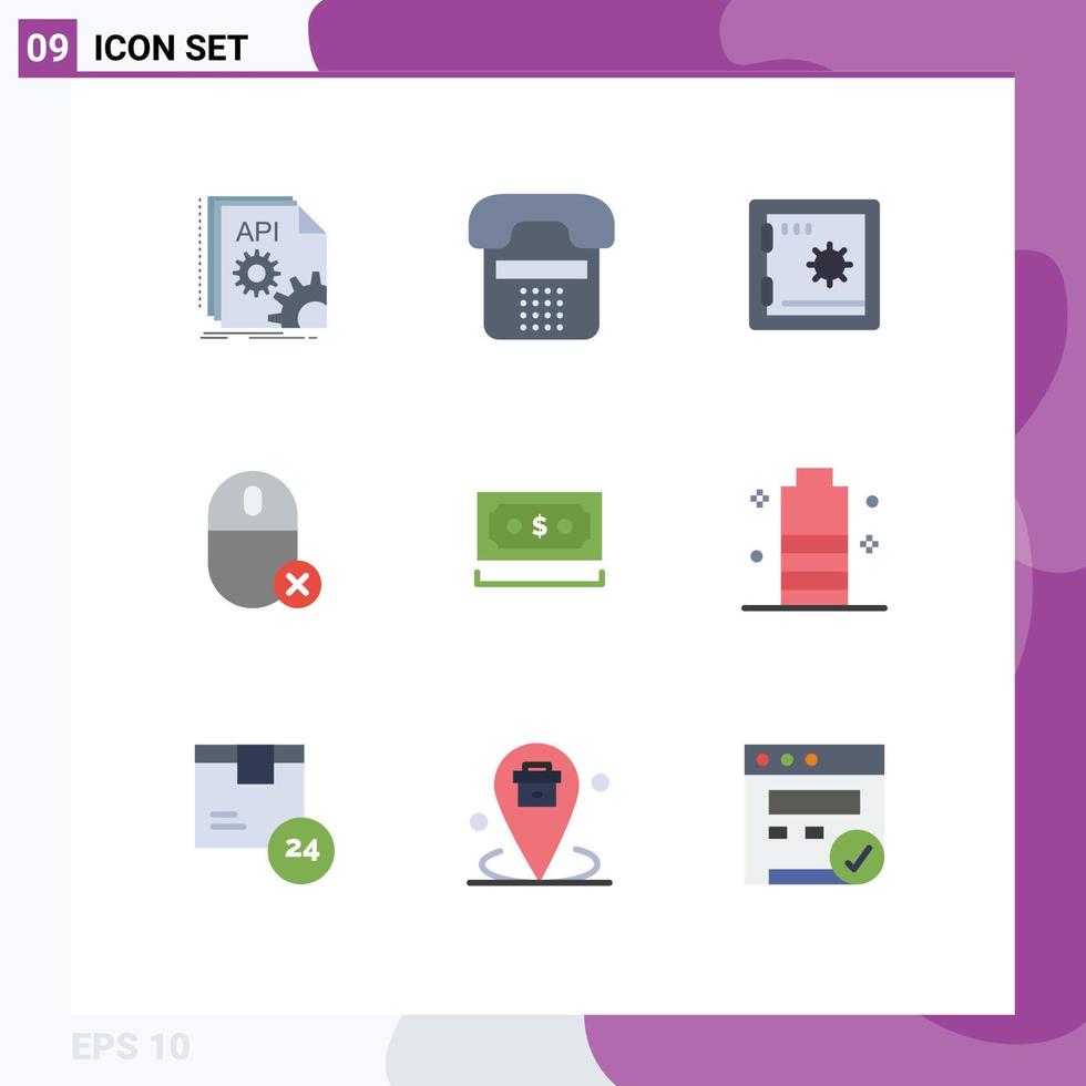 ensemble de 9 symboles d'icônes d'interface utilisateur modernes signes pour les dispositifs de périphérique de gadget de souris éléments de conception vectoriels modifiables sûrs vecteur