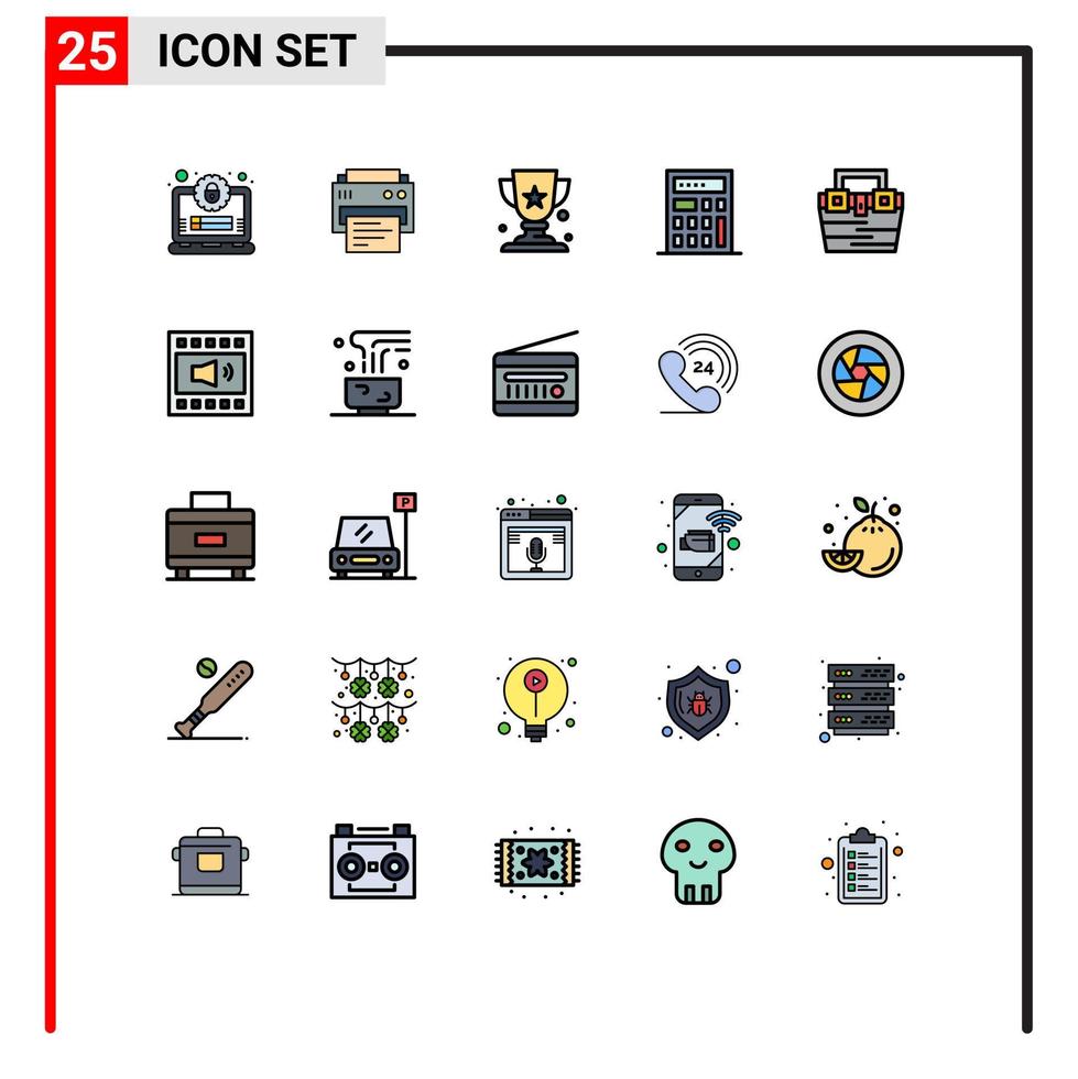 ensemble de 25 symboles d'icônes d'interface utilisateur modernes signes pour amplificateur matériel prix construction sac éléments de conception vectoriels modifiables vecteur