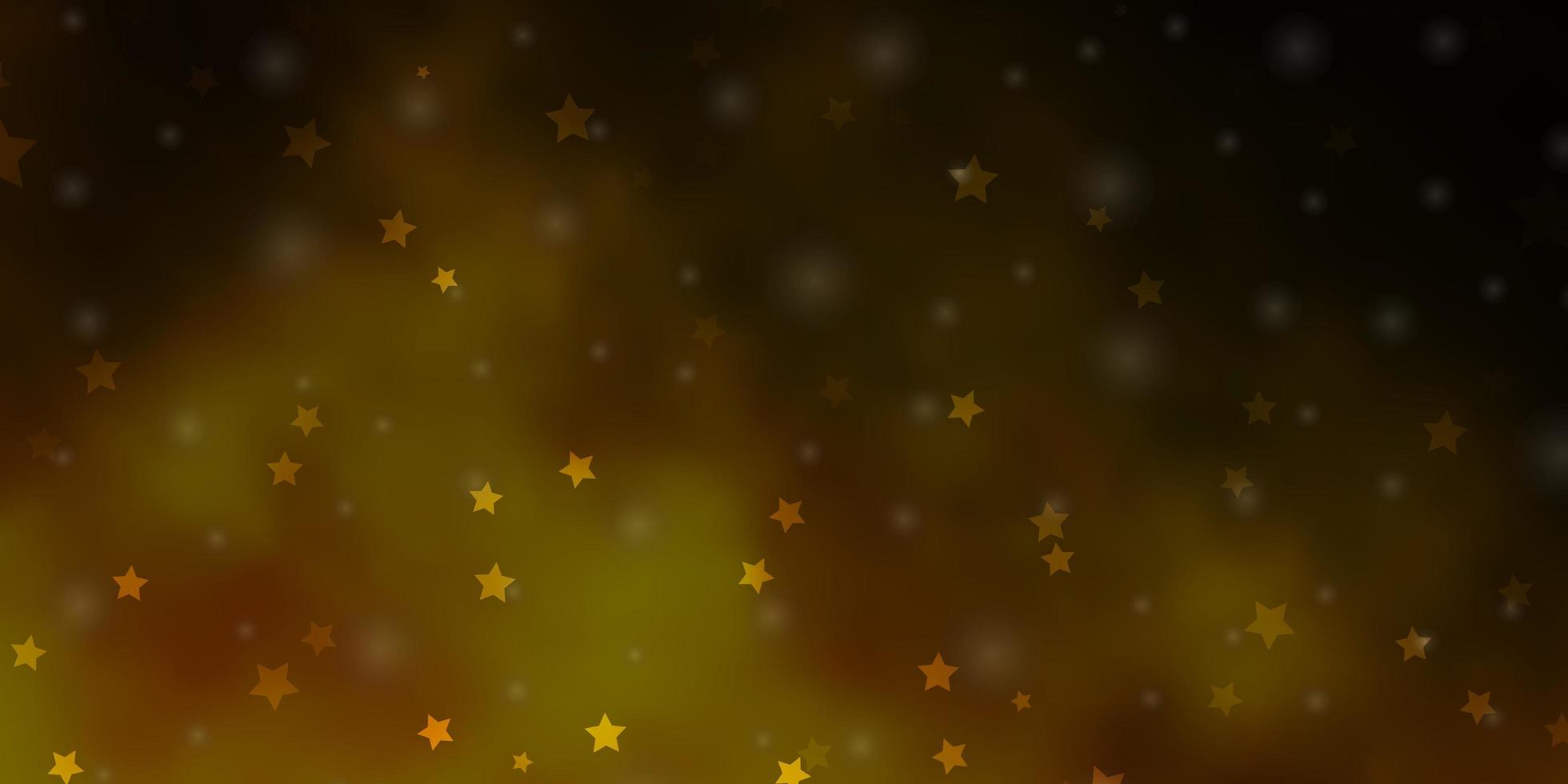 fond de vecteur vert foncé, jaune avec de petites et grandes étoiles.
