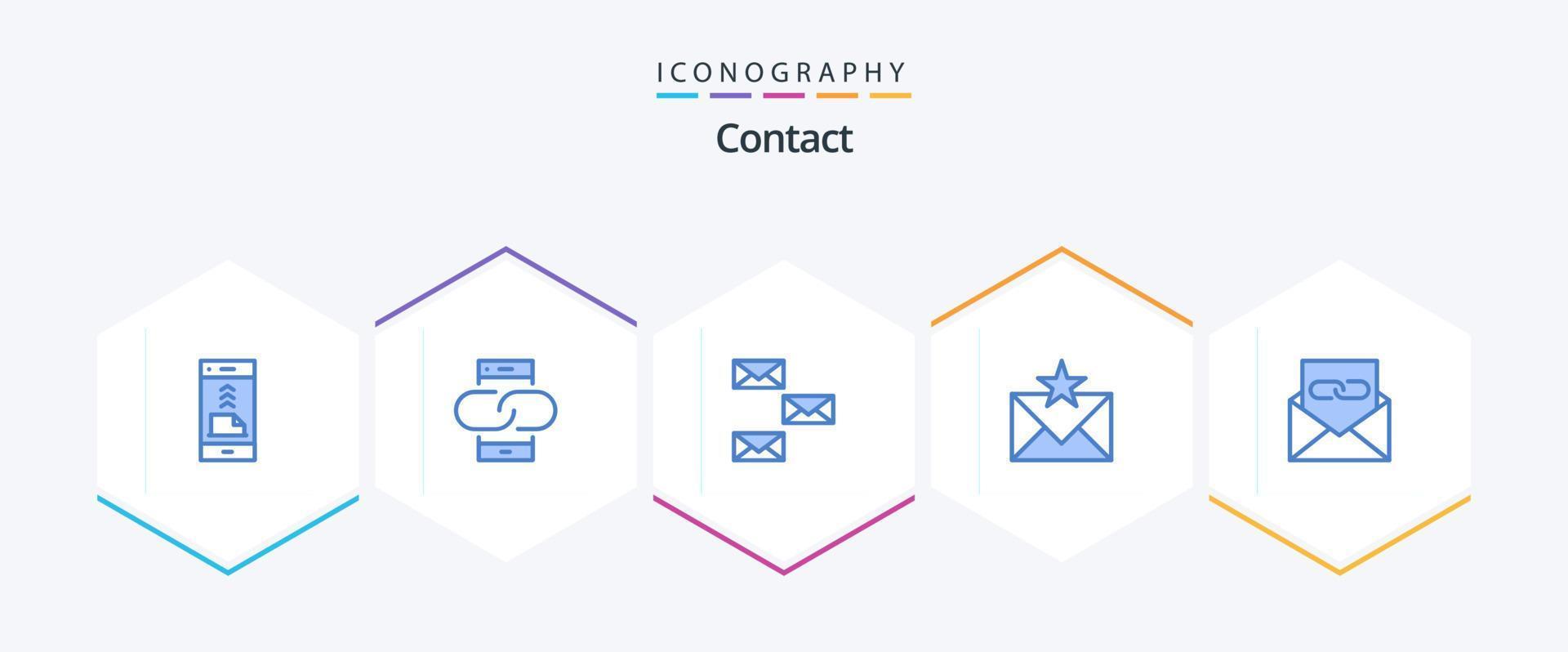 contactez le pack d'icônes bleu 25, y compris l'enveloppe. la communication. message. enveloppe. Nous contacter vecteur