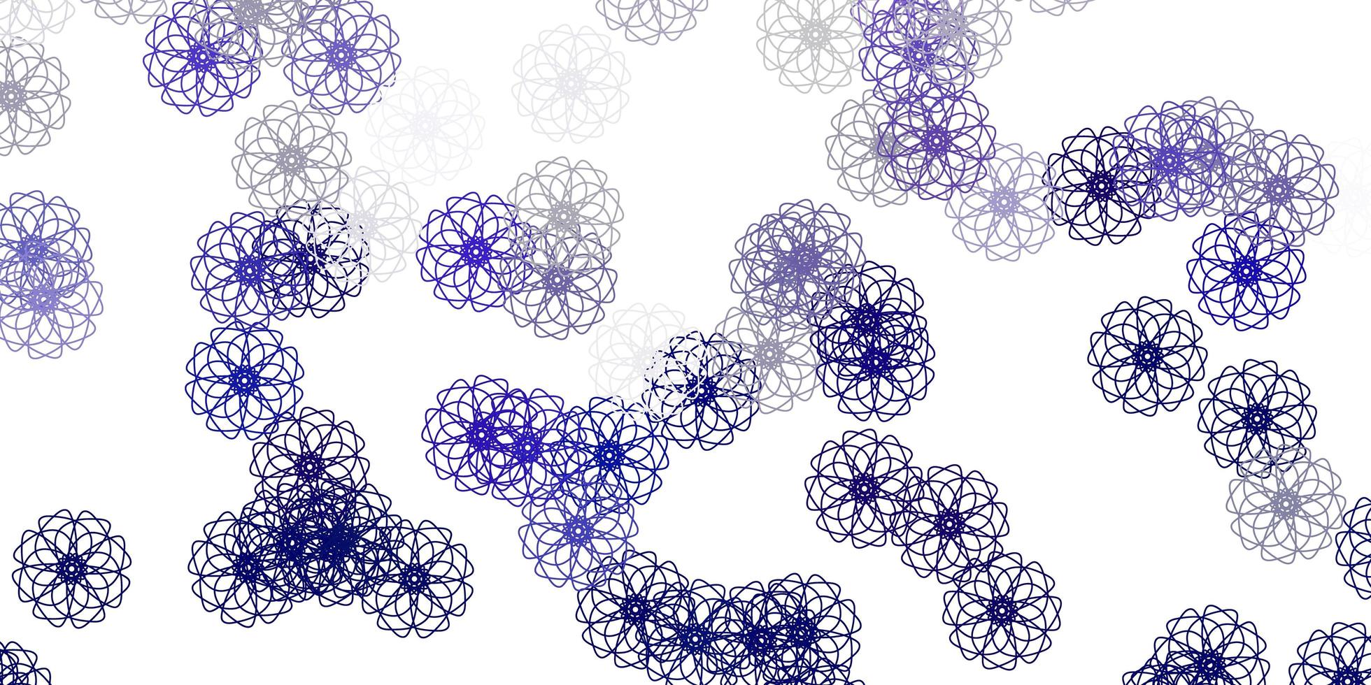 texture de doodle vecteur violet clair avec des fleurs.