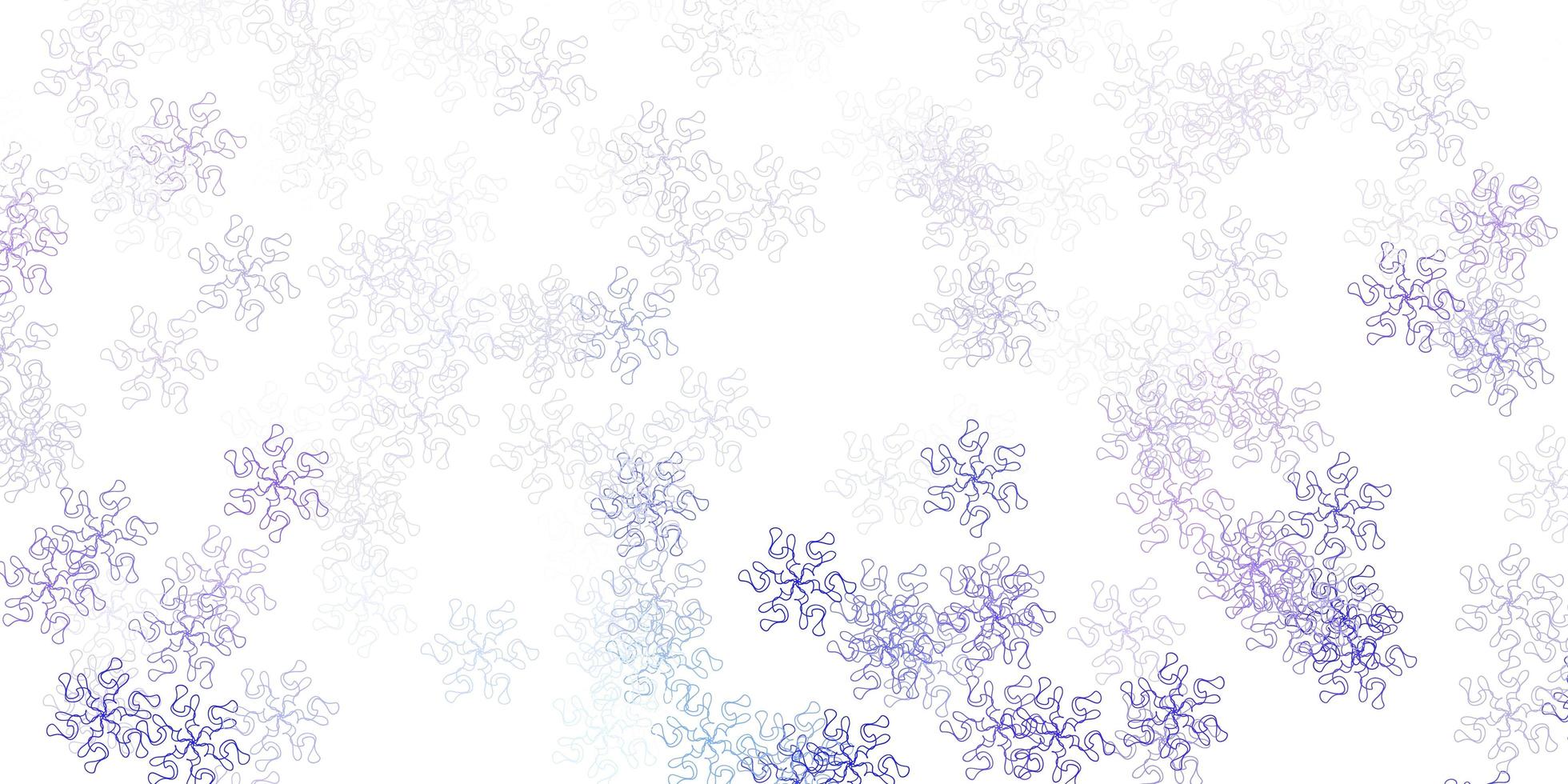 texture de doodle vecteur violet clair avec des fleurs.