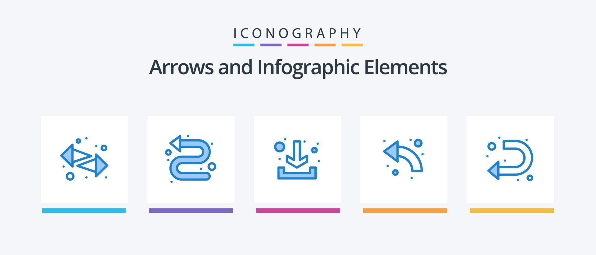 pack d'icônes flèche bleue 5, y compris le signe. en haut. Télécharger. la gauche. flèches. conception d'icônes créatives vecteur