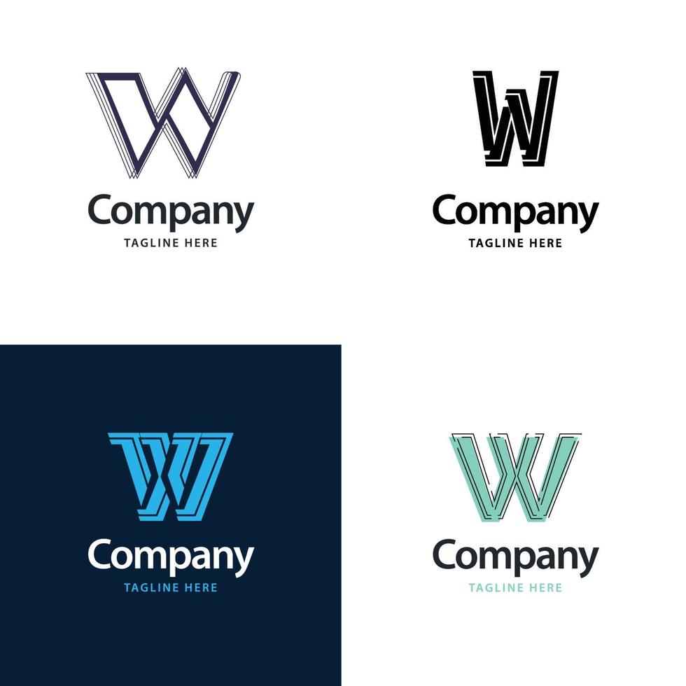 lettre w grand logo pack design création de logos modernes créatifs pour votre entreprise vecteur