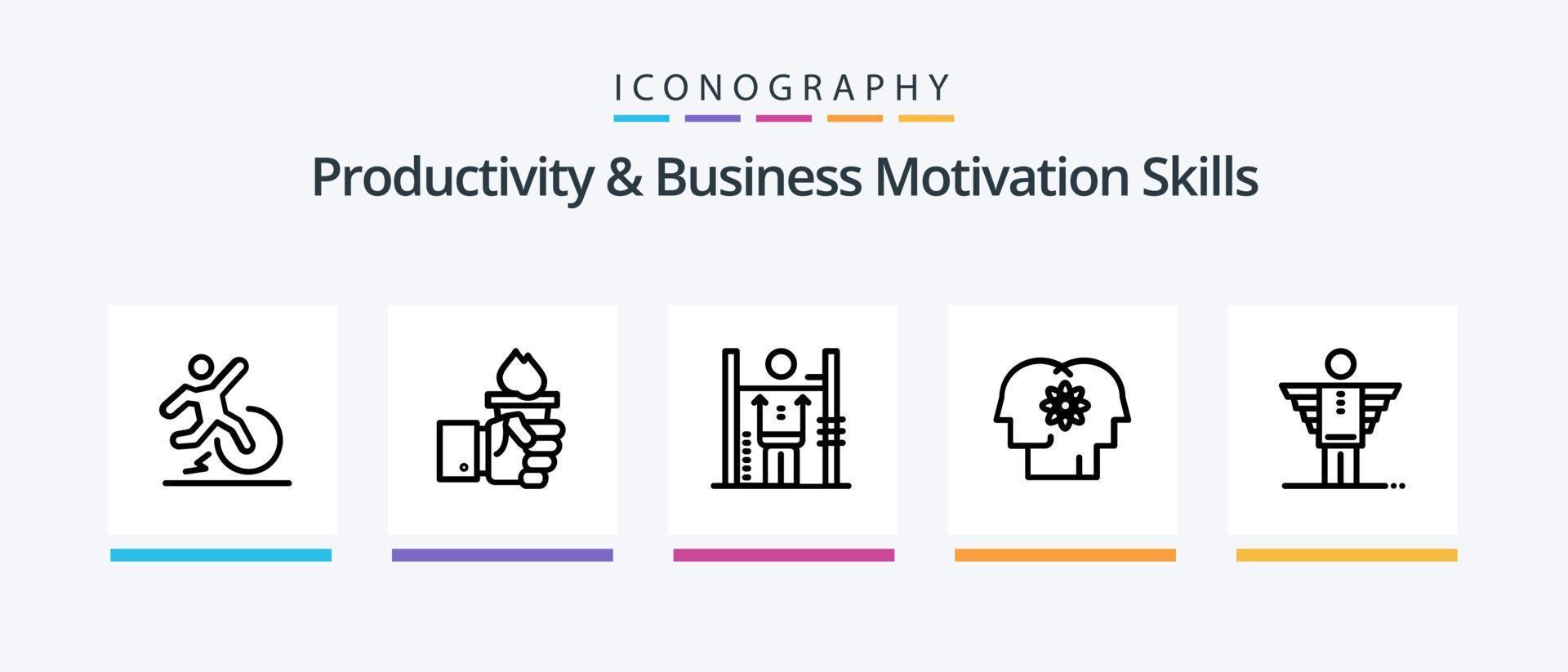 pack d'icônes ligne 5 de productivité et de motivation commerciale, y compris la liberté. Entreprise. automne. ange. leadership. conception d'icônes créatives vecteur