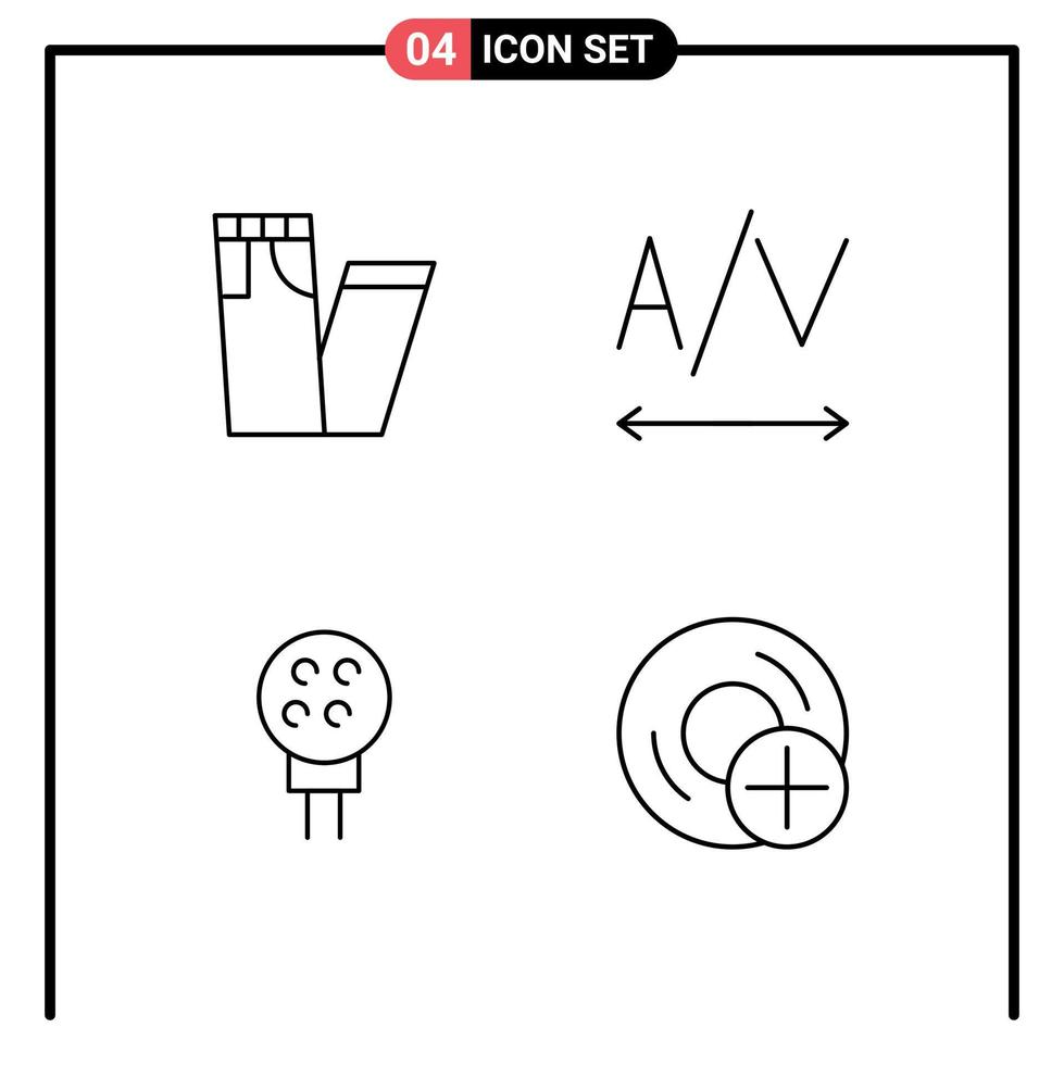 4 icônes créatives signes et symboles modernes de la mode ajouter des dispositifs de boule de texte éléments de conception vectoriels modifiables vecteur