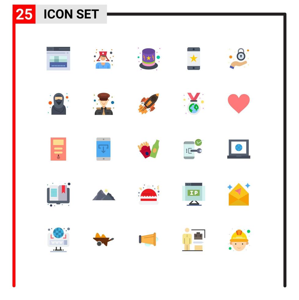 ensemble de 25 symboles d'icônes d'interface utilisateur modernes signes pour la confidentialité main costume dispositif de sécurité éléments de conception vectoriels modifiables vecteur
