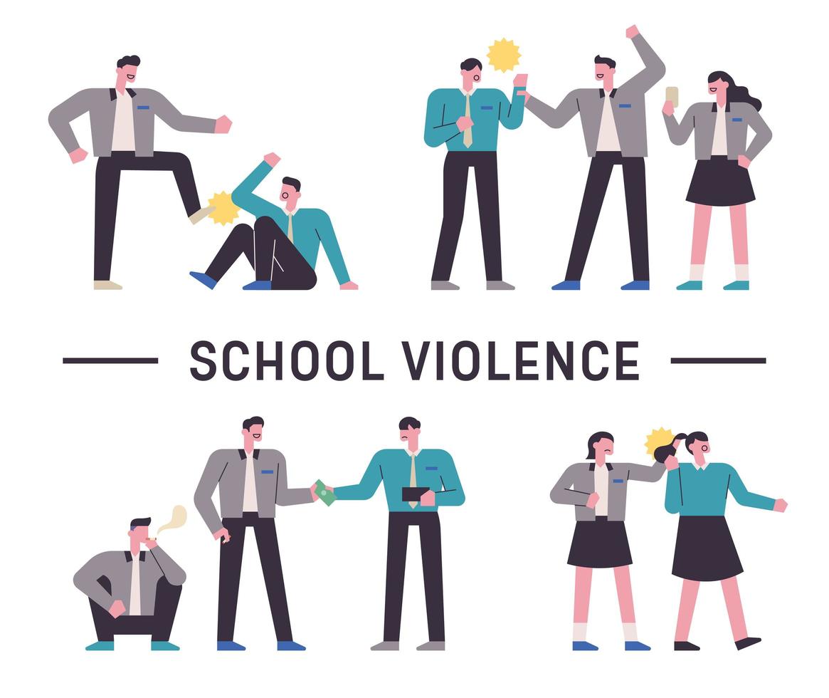 étudiants de violence à l'école vecteur